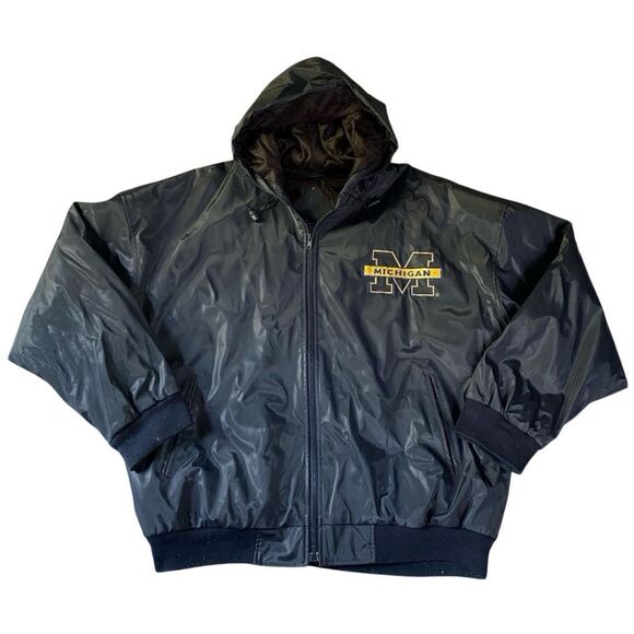 Vintage Steve & Barry’s university wear U of M pvc rain jacket Large 90s slick - Picture 1 of 12